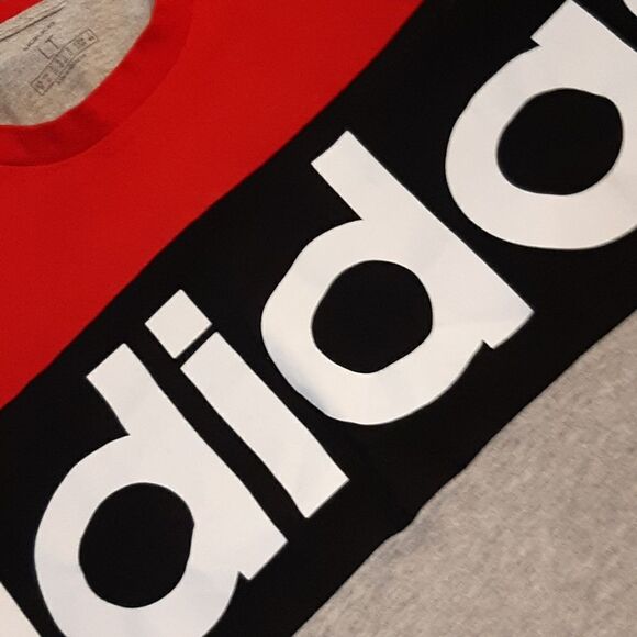 Adidas New Red Blue and Gray Tee - Picture 8 of 8